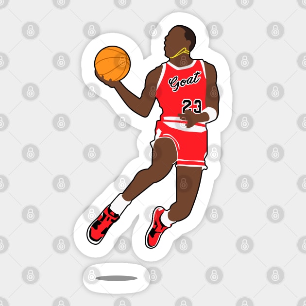 Michal Jordan Flying Vintage Sticker by portraiteam